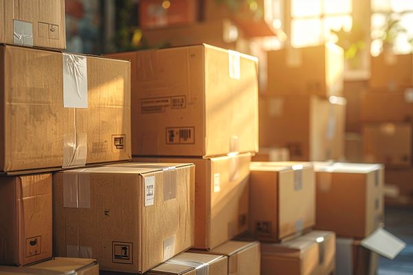 Ein Stapel Umzugskartons